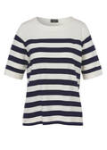 Gestreiftes T-Shirt Ecru / Marine / 