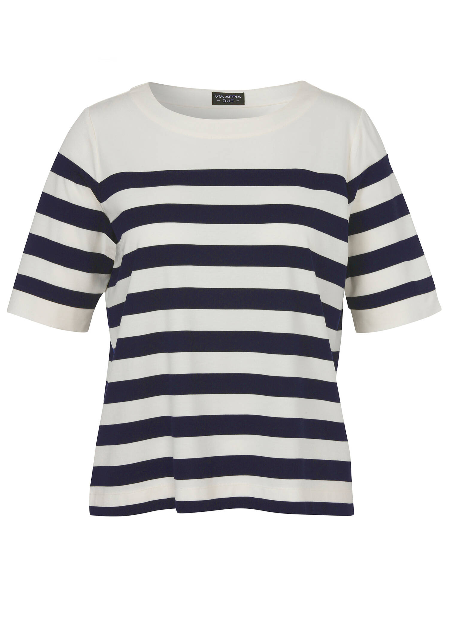 Gestreiftes T-Shirt Ecru / Marine / 