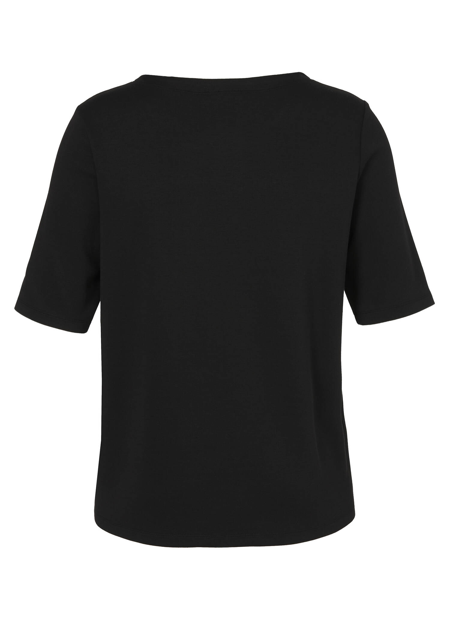 T-Shirt Uni mit tonigem Front-Motiv / 