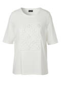 T-Shirt Uni mit tonigem Front-Motiv / 