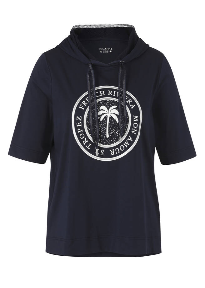 Softes Halbarm-Shirt mit Kapuze / 