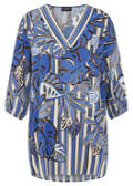 Zarte 3/4 Arm Viskose-Tunika mit Allover-Print /