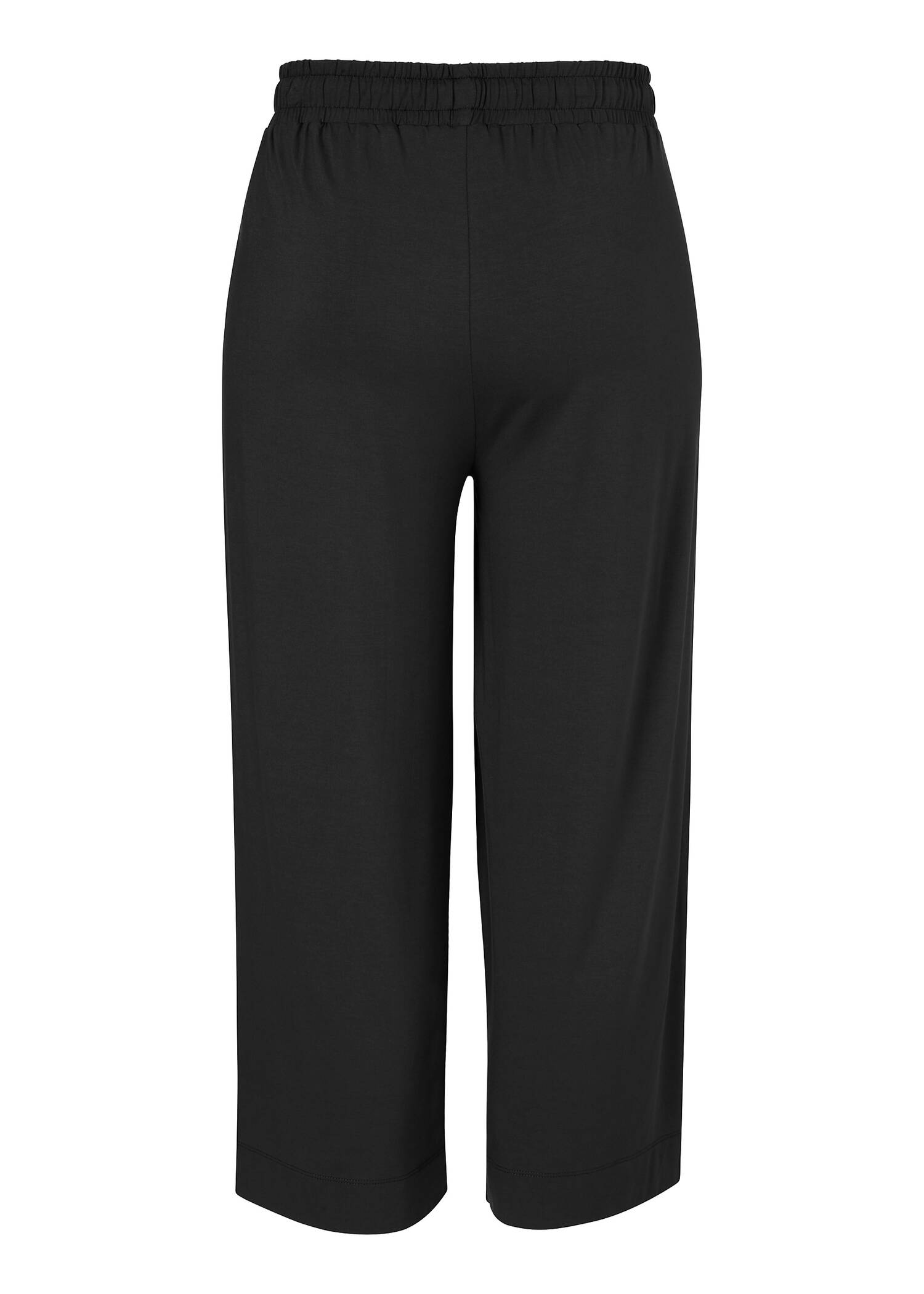 Leichte 7/8-Sommer-Hose Schwarz, weites Bein /
