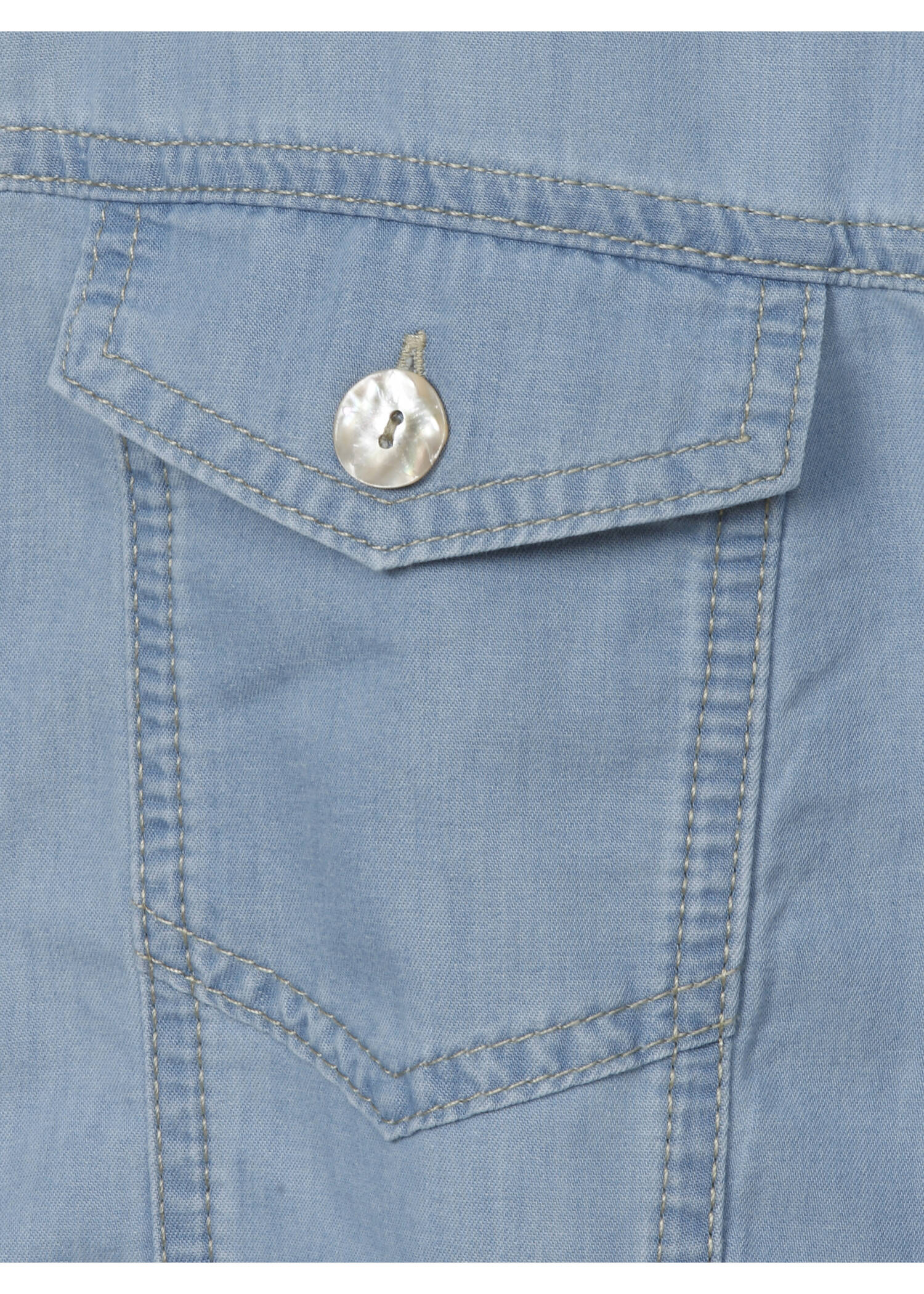 Sommerliche Halbarmjacke im Jeans-Style Himmelblau / 