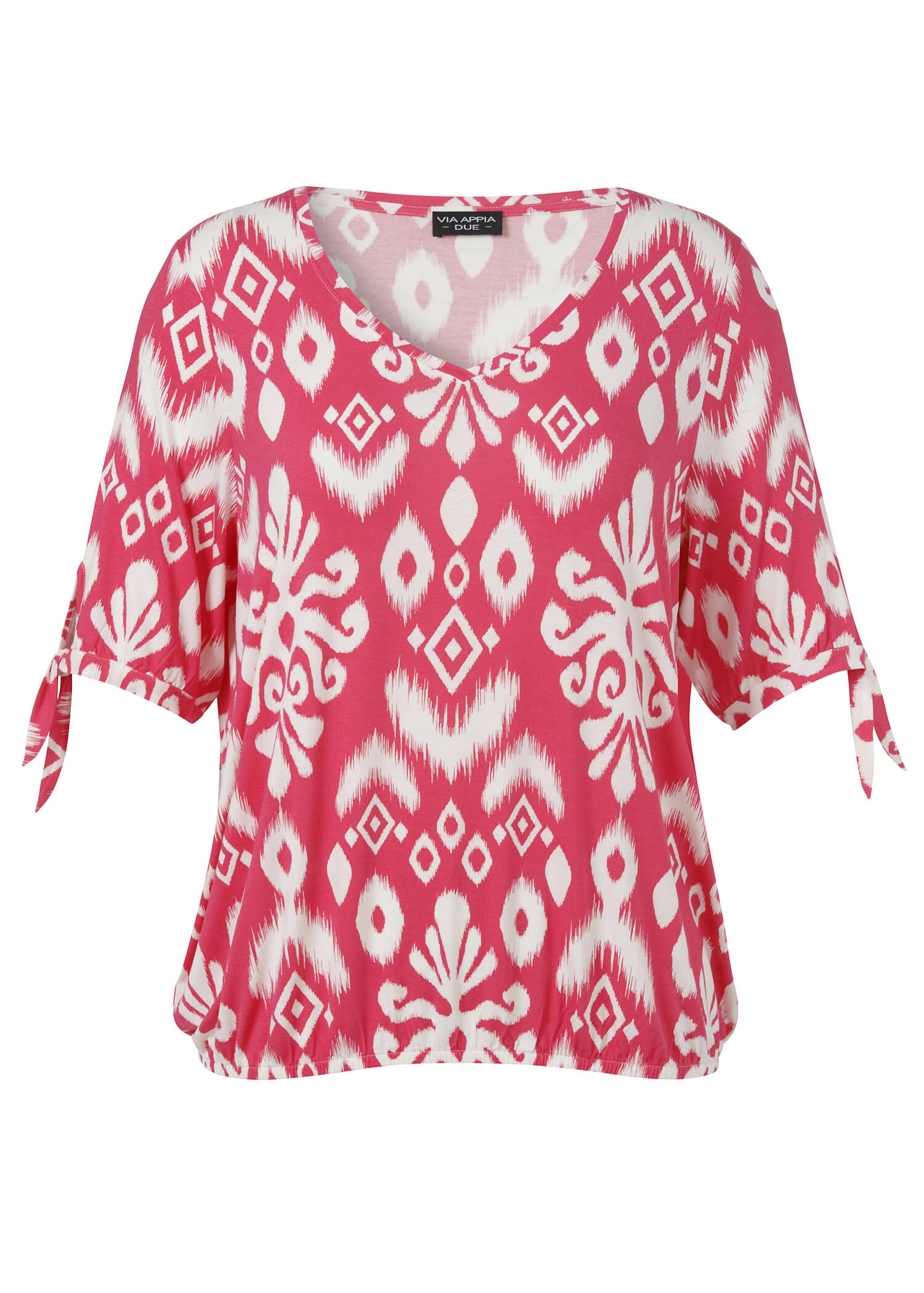 Viskose-Jersey-Shirt mit Gummizugsaum / 