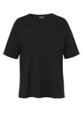 Softes Baumwoll-Shirt mit gesticktem Palmenmotiv Ton-in-Ton / 