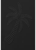Softes Baumwoll-Shirt mit gesticktem Palmenmotiv Ton-in-Ton / 