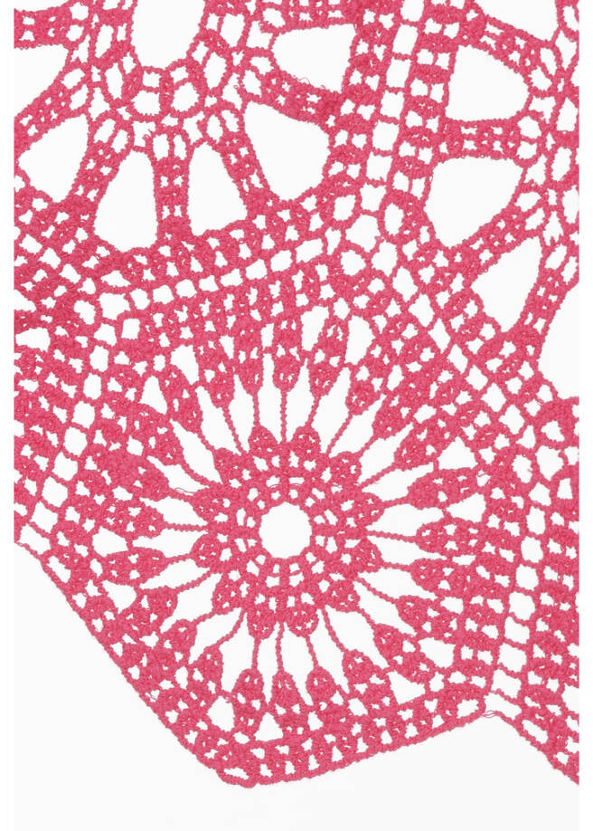 Femininer Ajour 1/2-Arm Baumwoll-Pullover /