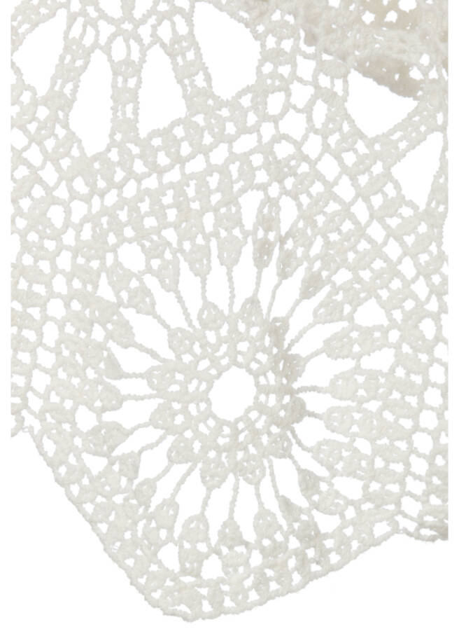 Femininer Ajour 1/2-Arm Baumwoll-Pullover /