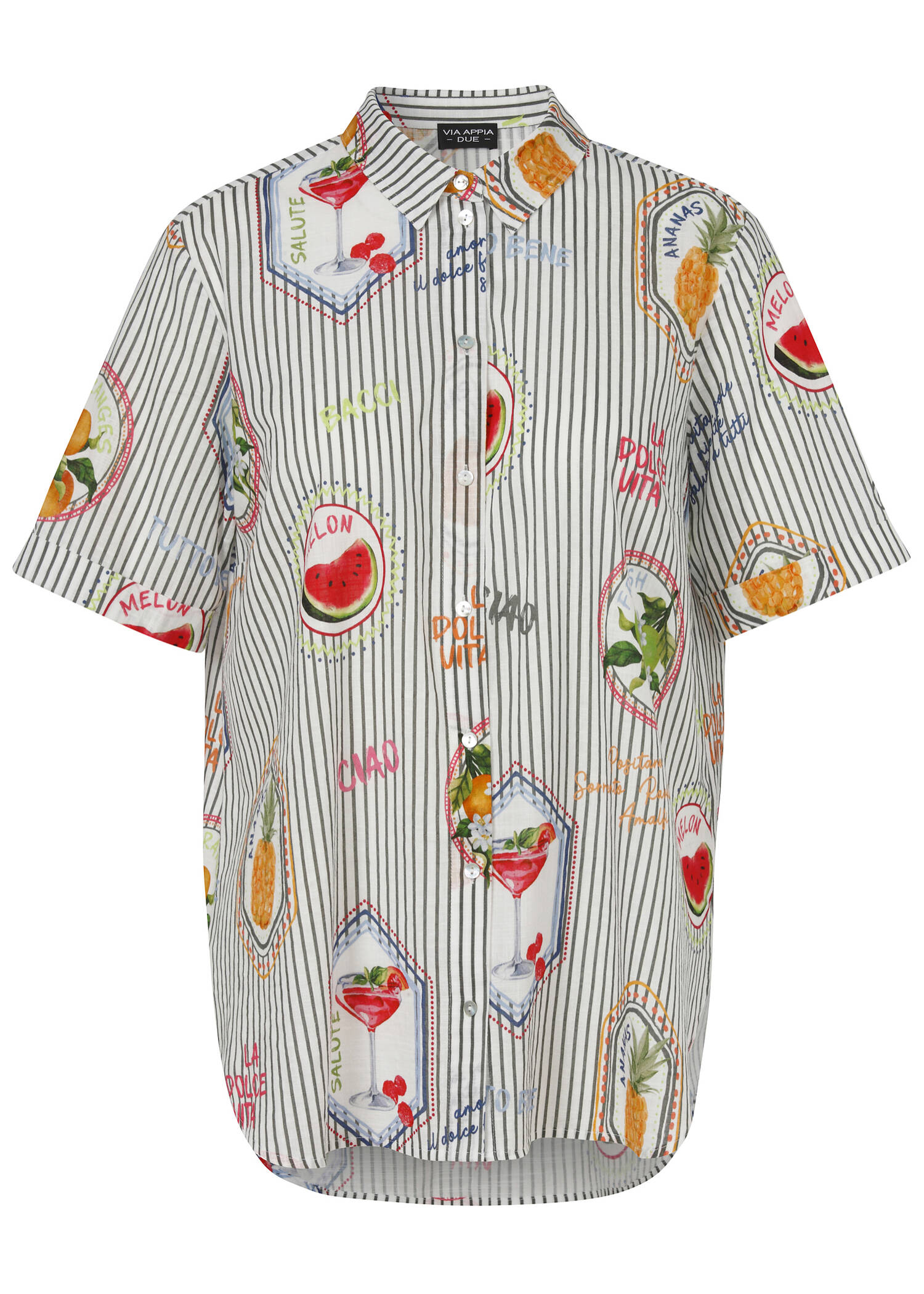 Sommerliche Halbarm-Print-Bluse aus softer Baumwolle / 