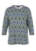 3/4-Arm Viskose-Jersey Shirt mit Print in Trendfarben /
