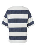 Halbarm-Sweatshirt Indigo / Ecru mit geschmücktem Motiv / 