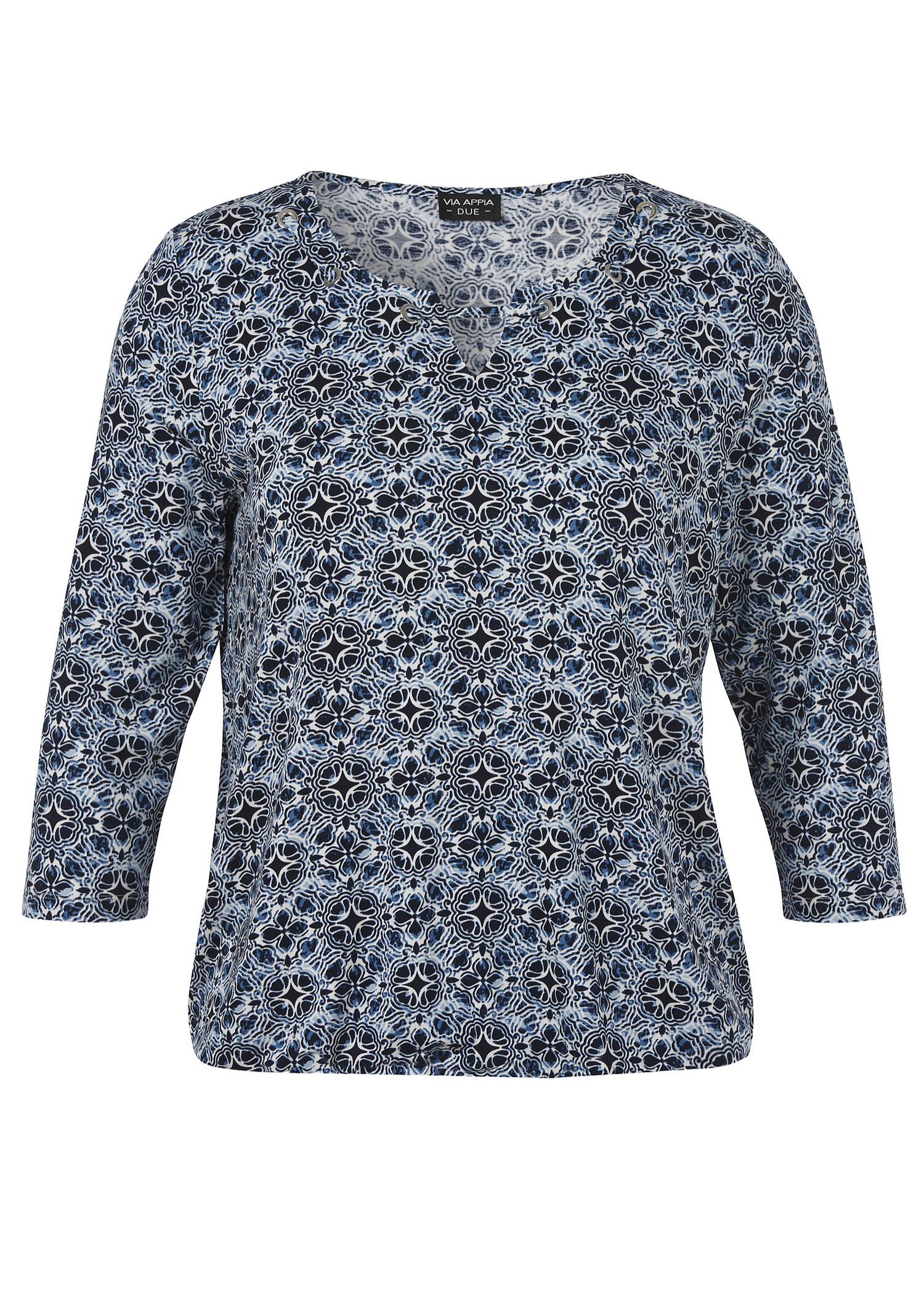 3/4-Arm Viskose-Jersey Shirt mit Gummizugbund / 