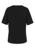 Softes Baumwoll-T-Shirt Schwarz mit geschmücktem Motiv /