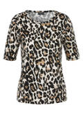 Fein geripptes T-Shirt Leo-Print aus softer Baumwolle /