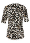 Fein geripptes T-Shirt Leo-Print aus softer Baumwolle /