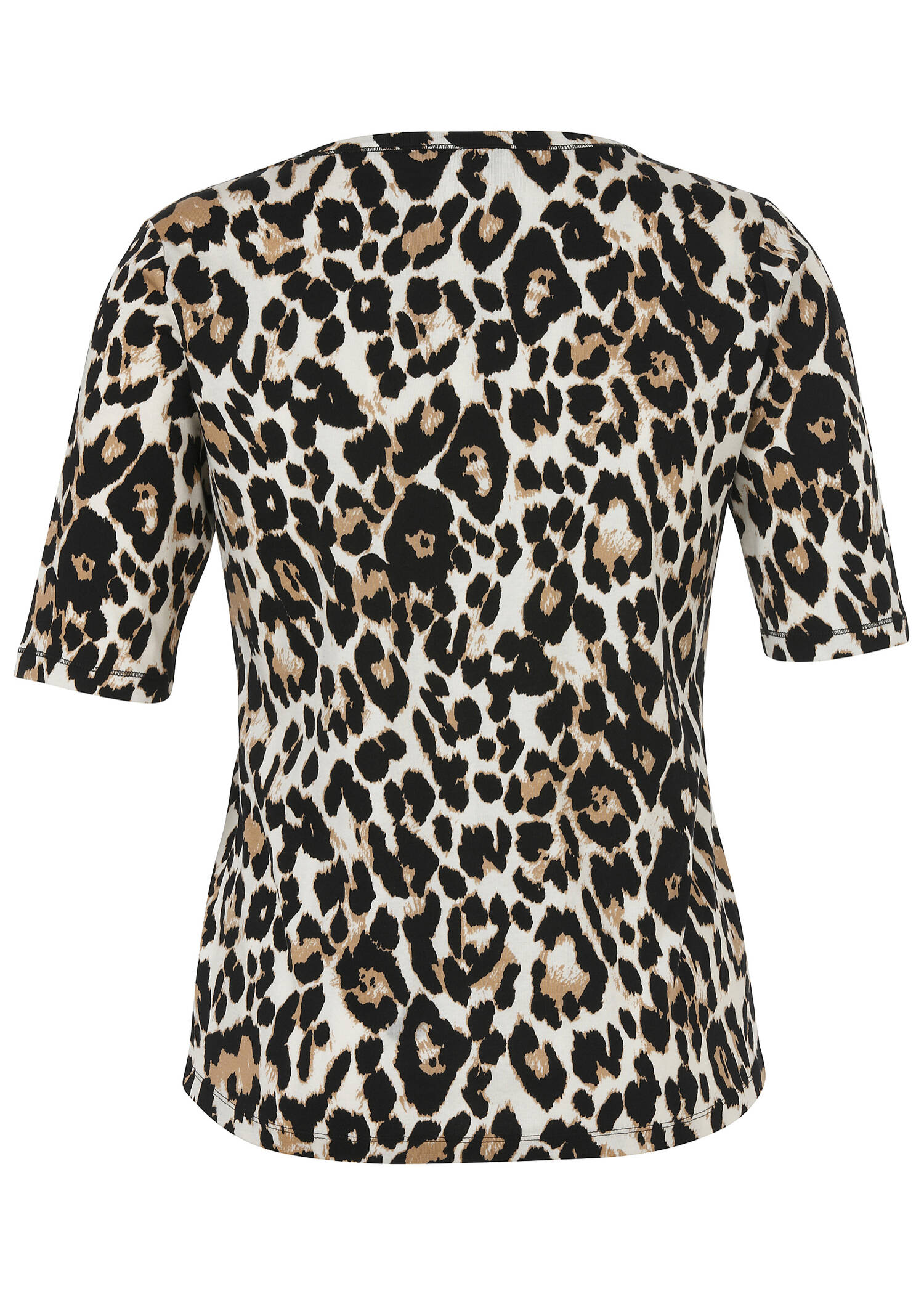 Fein geripptes T-Shirt Leo-Print aus softer Baumwolle /