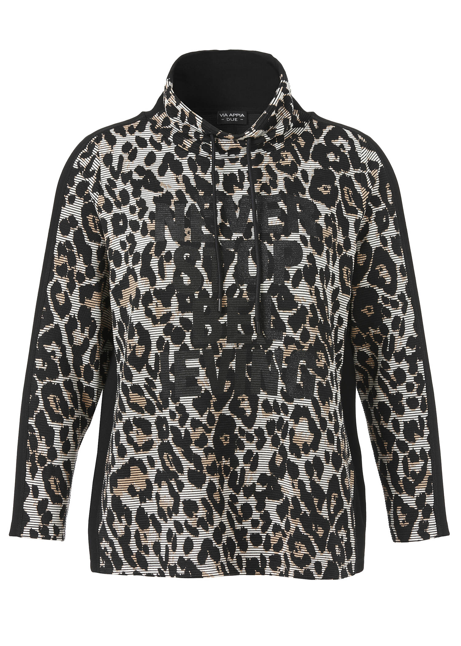 Print Sweatshirt mit Stehkragen / 
