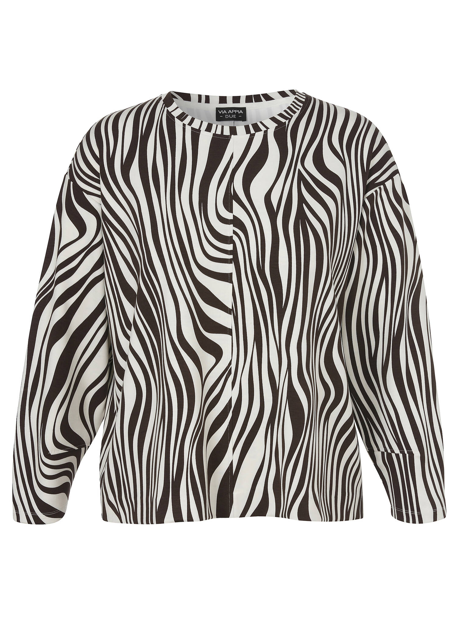 Print Sweatshirt mit Bicolormuster Kaffee & Creme / 