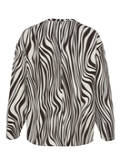 Print Sweatshirt mit Bicolormuster Kaffee & Creme / 
