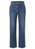 Flared 5-Pocket-Jeans Light Used Dunkelblau mit seitlichem Streifen / 