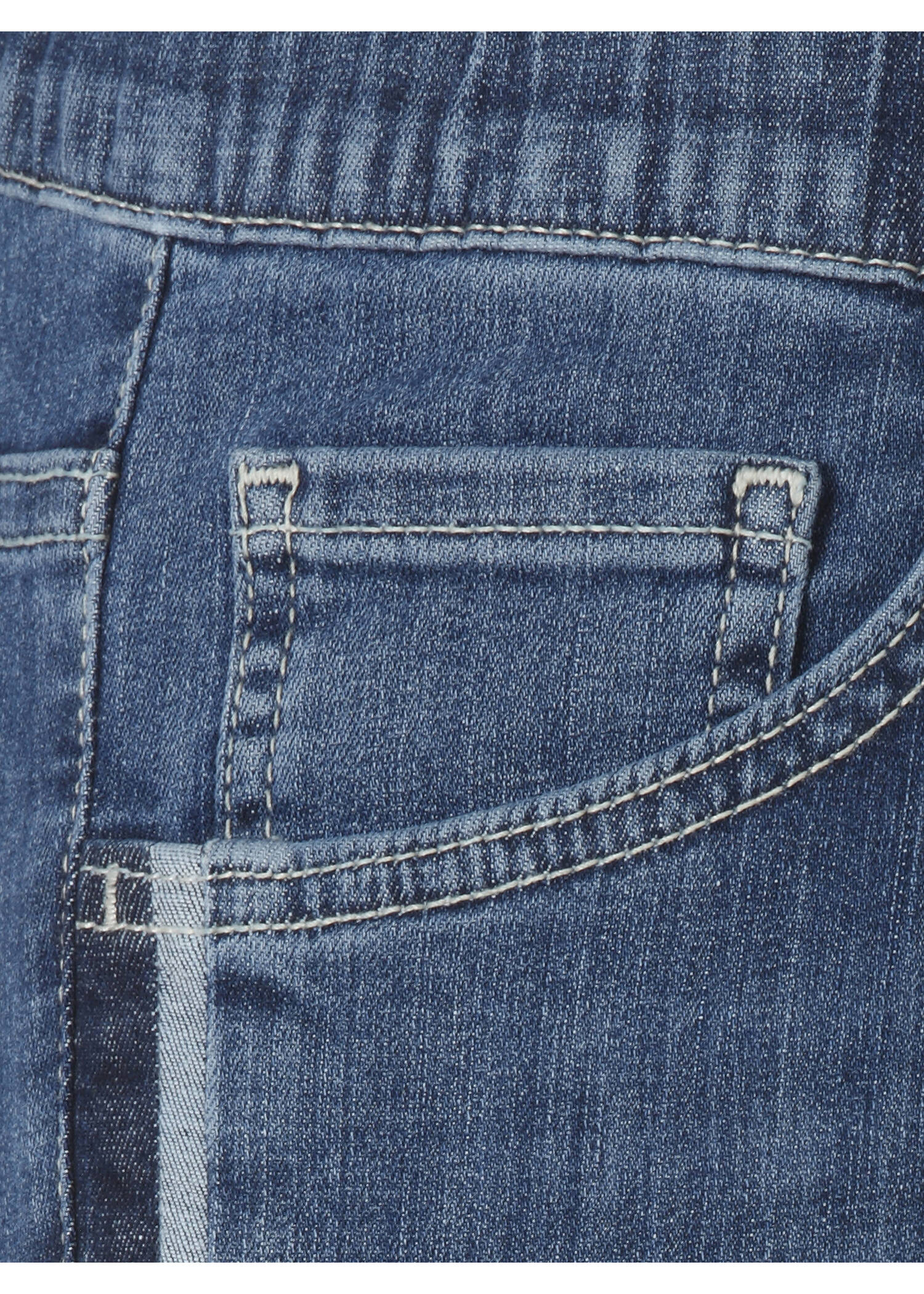 Flared 5-Pocket-Jeans Light Used Dunkelblau mit seitlichem Streifen / 
