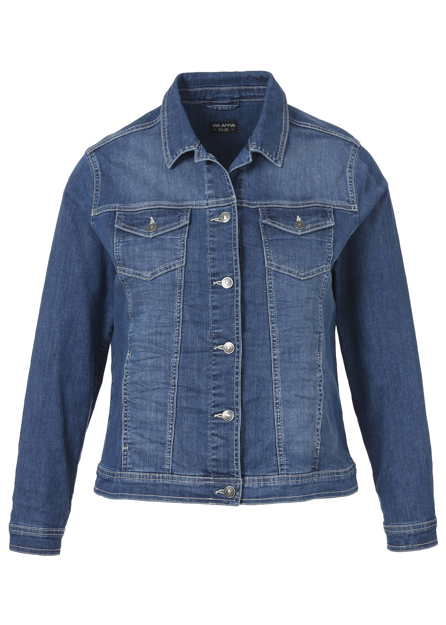 Klassische Stretch Jeansjacke Light Used Dunkelblau /
