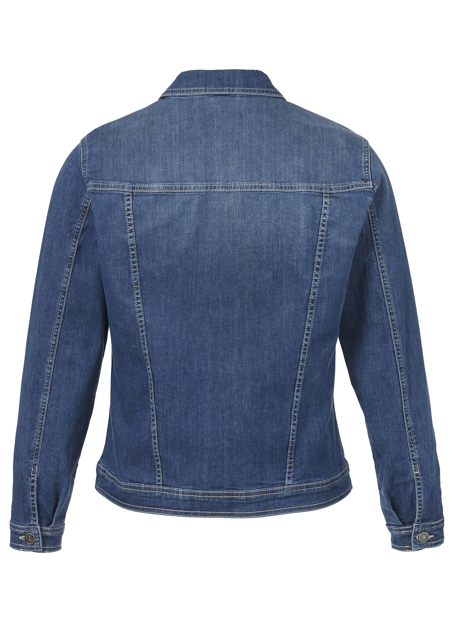 Klassische Stretch Jeansjacke Light Used Dunkelblau /