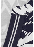 Edles Bicolor Print 3/4-Arm Shirt mit Gummizugbund /