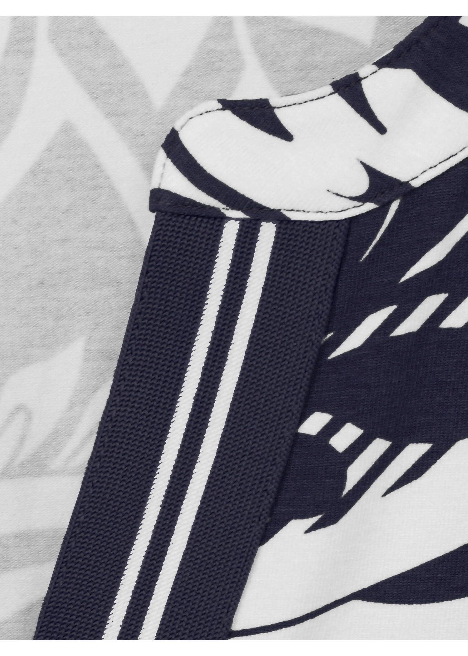 Edles Bicolor Print 3/4-Arm Shirt mit Gummizugbund /