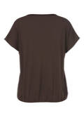 Halbarm-Blusenshirt matt glänzend mit Jersey-Rückteil /