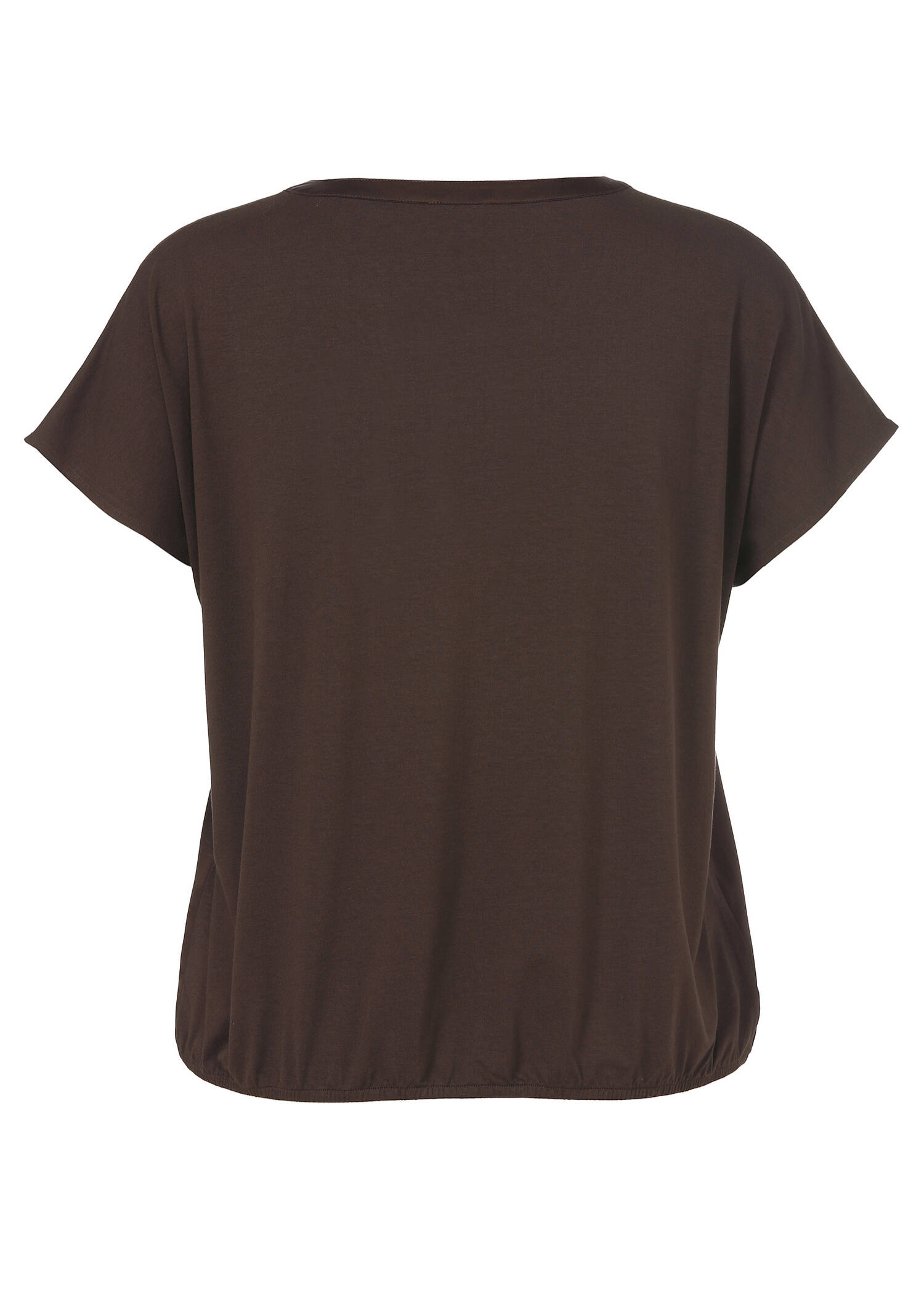 Halbarm-Blusenshirt matt glänzend mit Jersey-Rückteil /