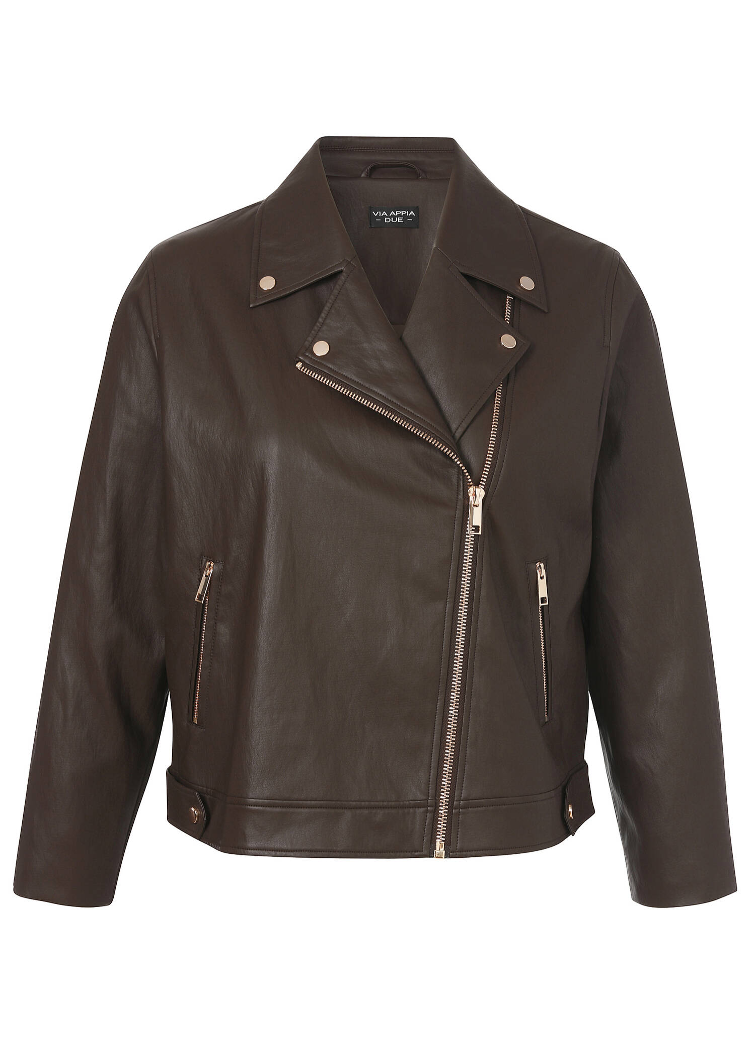 Chice Bikerjacke in Leder-Optik "Kaffee" /
