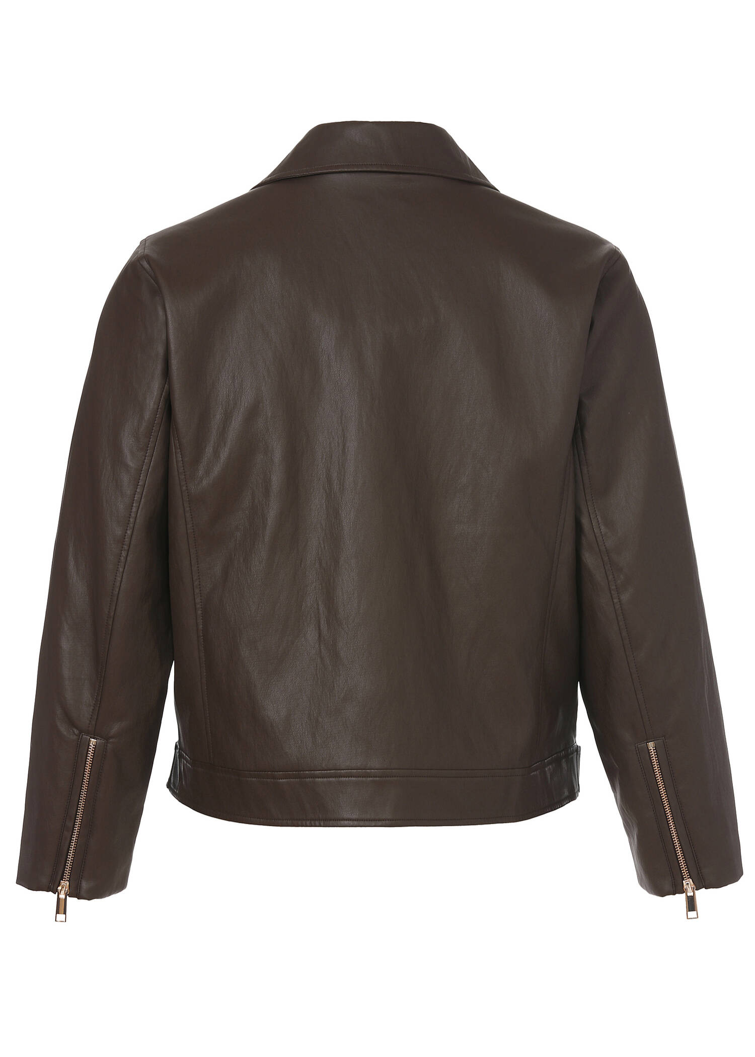 Chice Bikerjacke in Leder-Optik "Kaffee" /