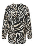 Fließende Viskose- Schlupfbluse Modern Animal Print / 