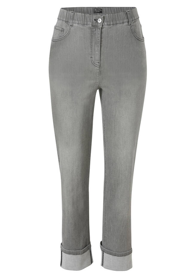 5-Pocket Power Stretch Jeans Used grau jeans Frontansicht