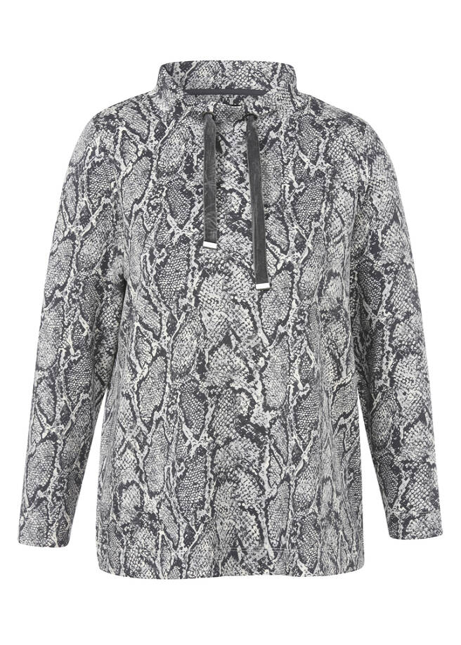 Softes Premium Sweatshirt mit Snake-Muster blei multicolor Frontansicht