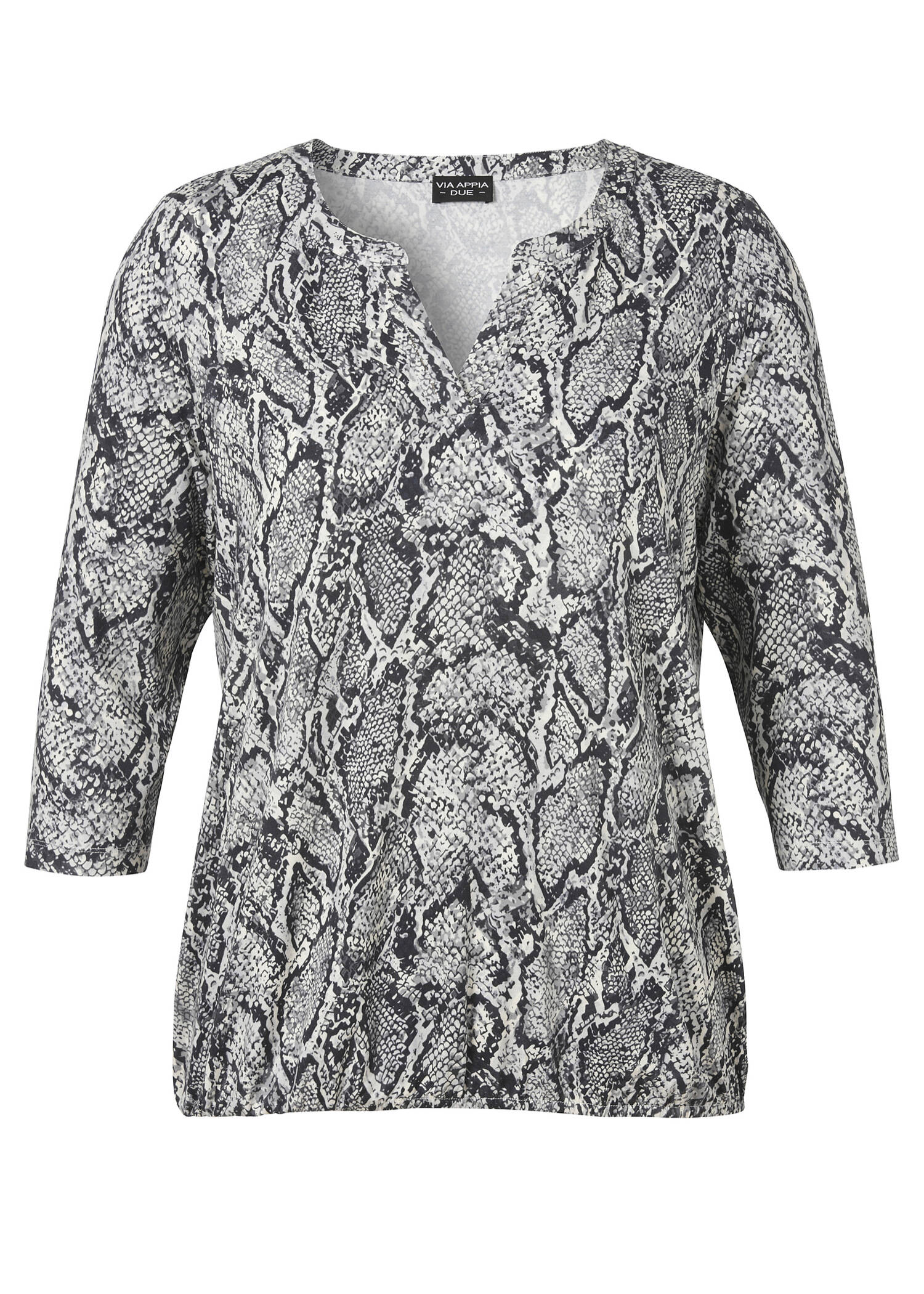 Viskose-Jersey 3/4-Arm Shirt mit Gummizugsaum /