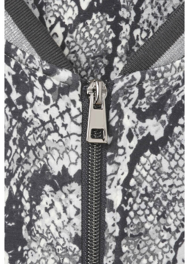 Moderne Blouson-Jacke mit Snake-Print /