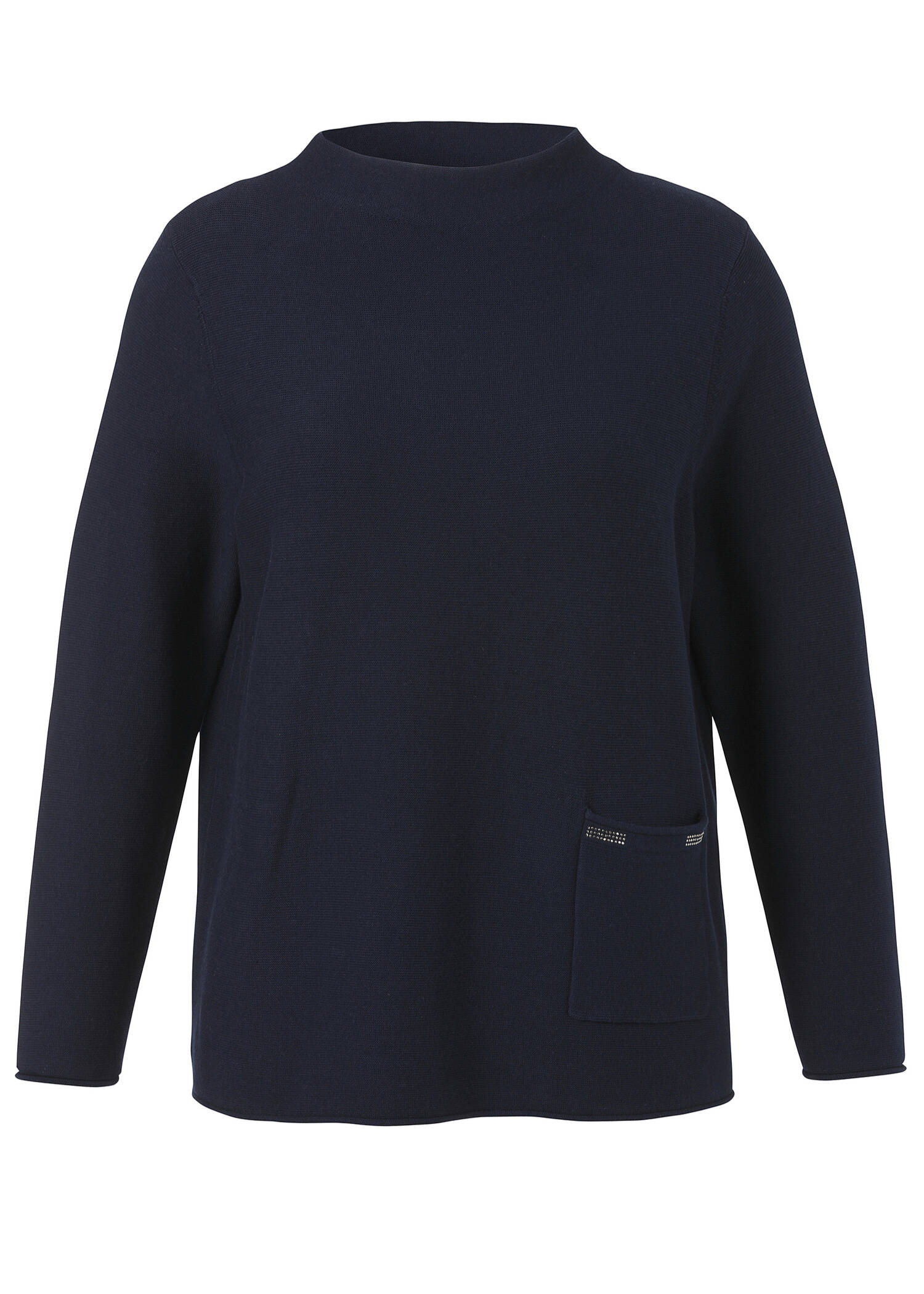 Weicher Baumwoll-Pullover mit Kelchkragen / 