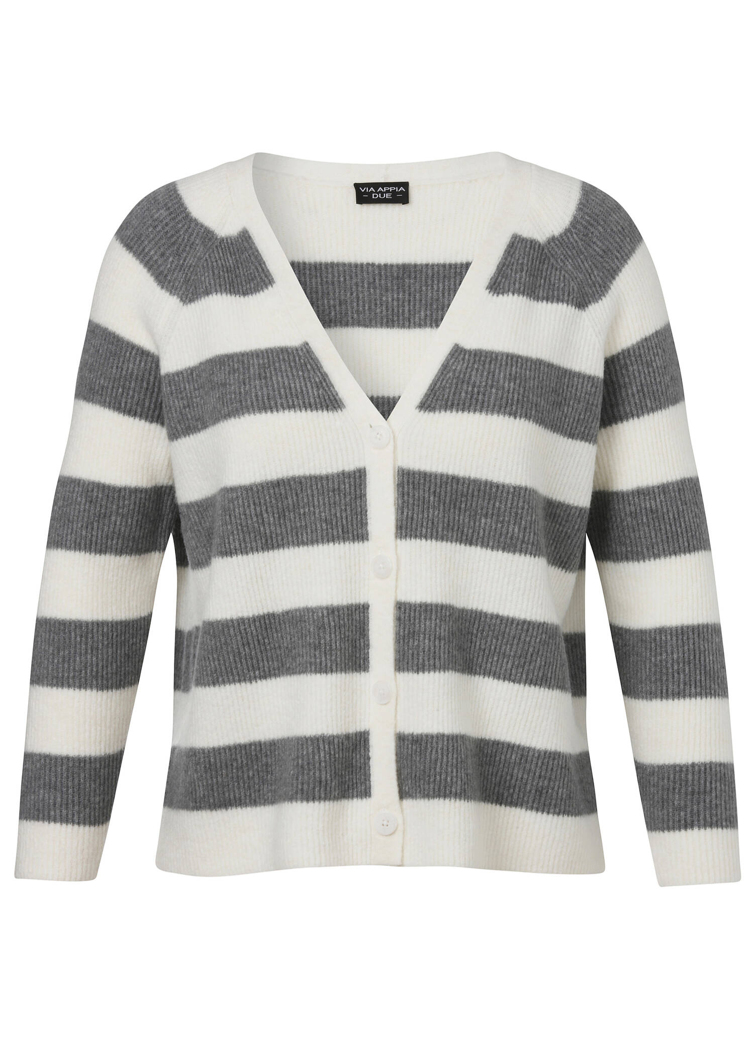 Gestreifte Feinstrickjacke /