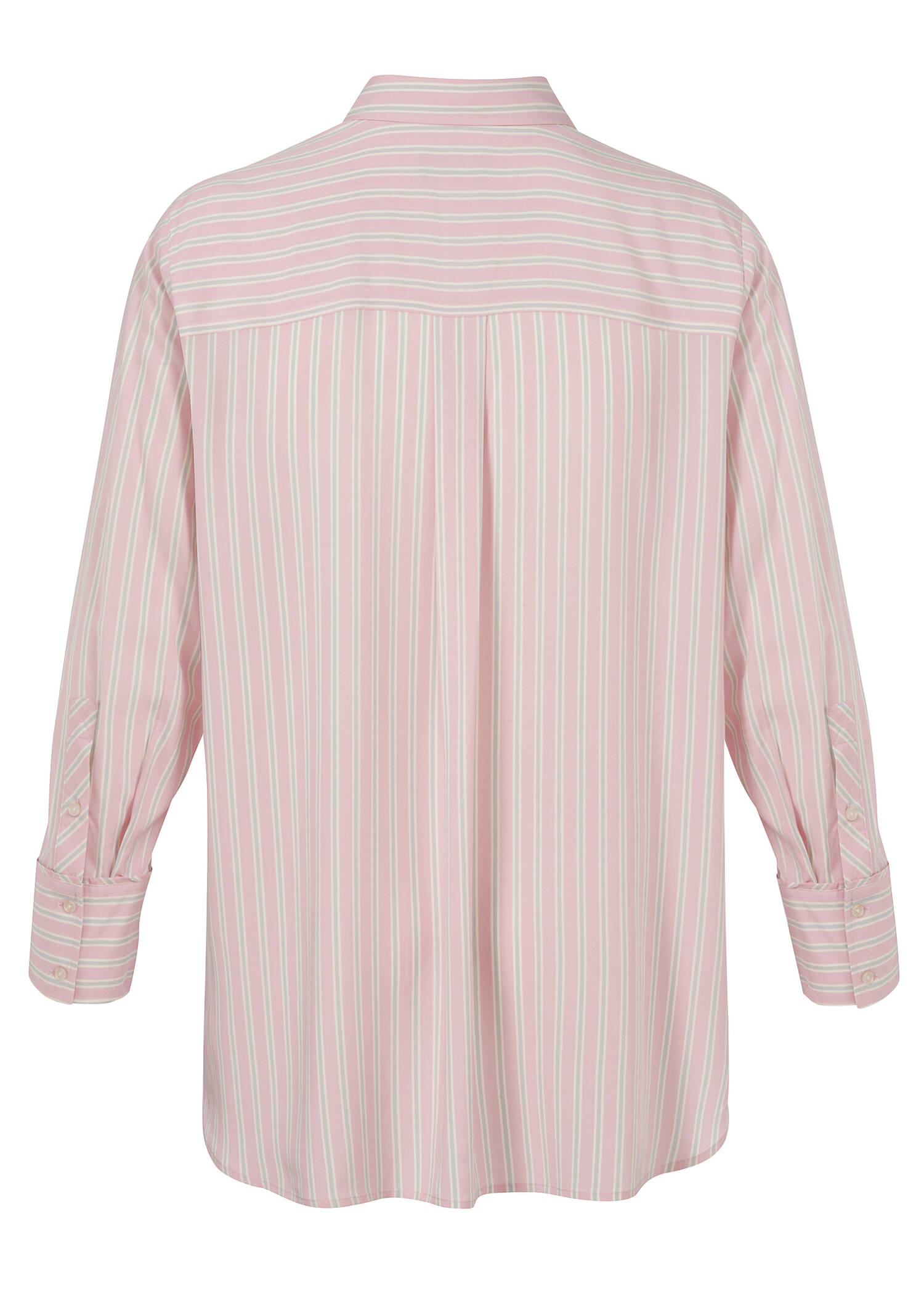 Fließende Viskose-Hemdbluse mit Längsstreifen /
