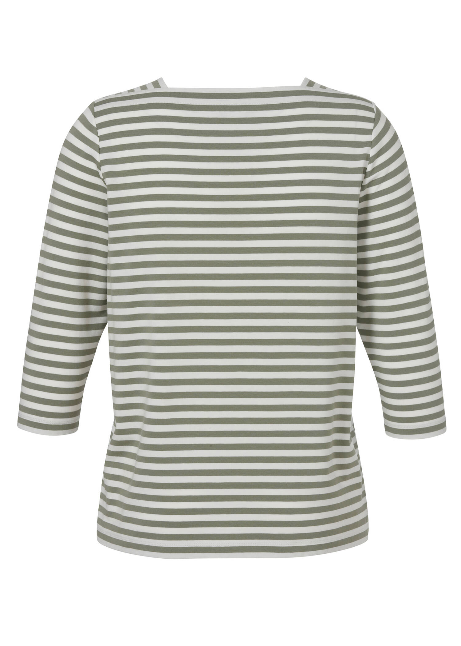 3/4-Arm Ringelshirt mit Karree-Ausschnitt / 