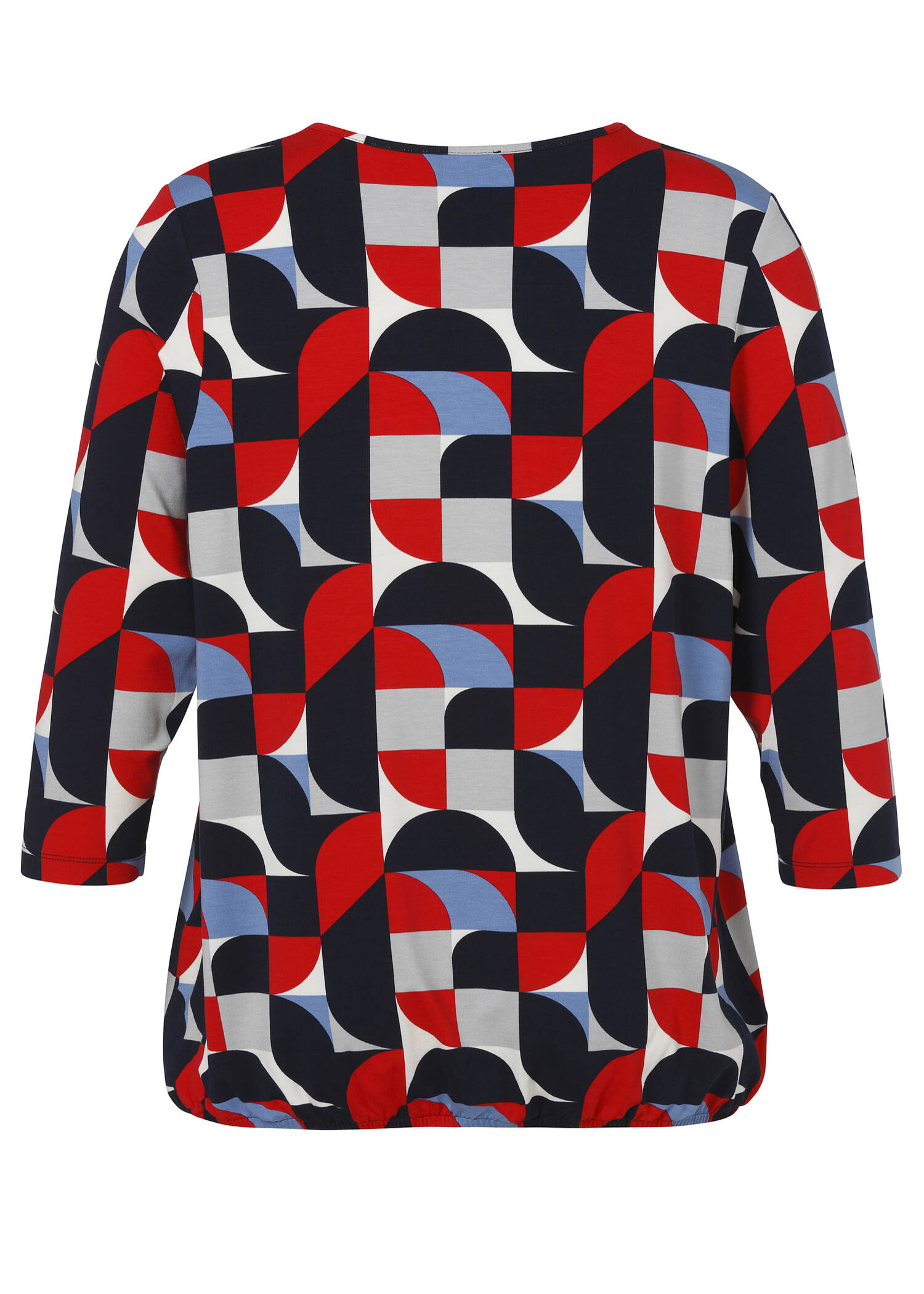 3/4-Arm Print-Shirt mit Gummizugsaum / 