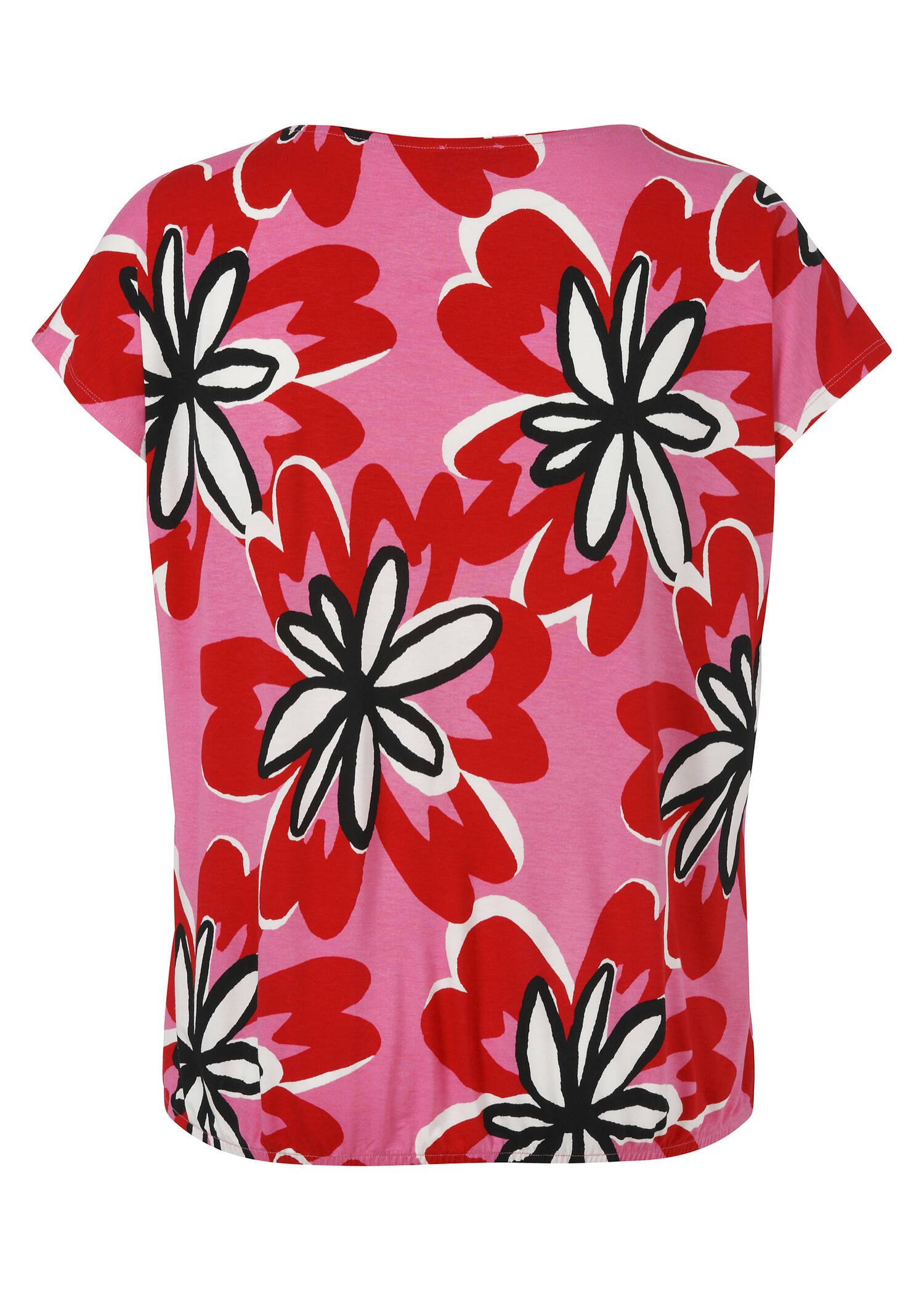 Viskose-Jersey Shirt mit Gummizugsaum / 