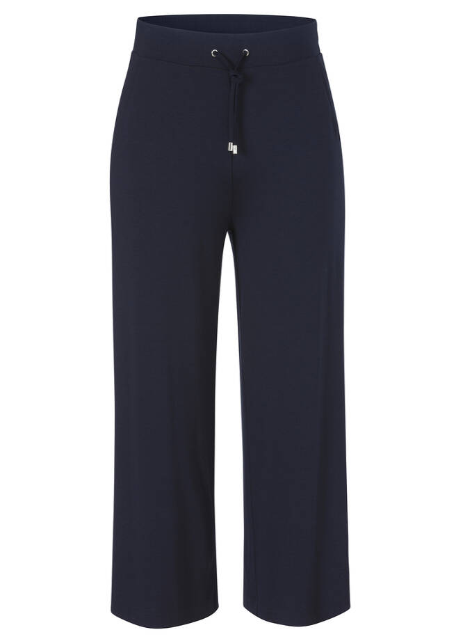 7/8 Jersey-Hose mit weiten Beinen marine Frontansicht