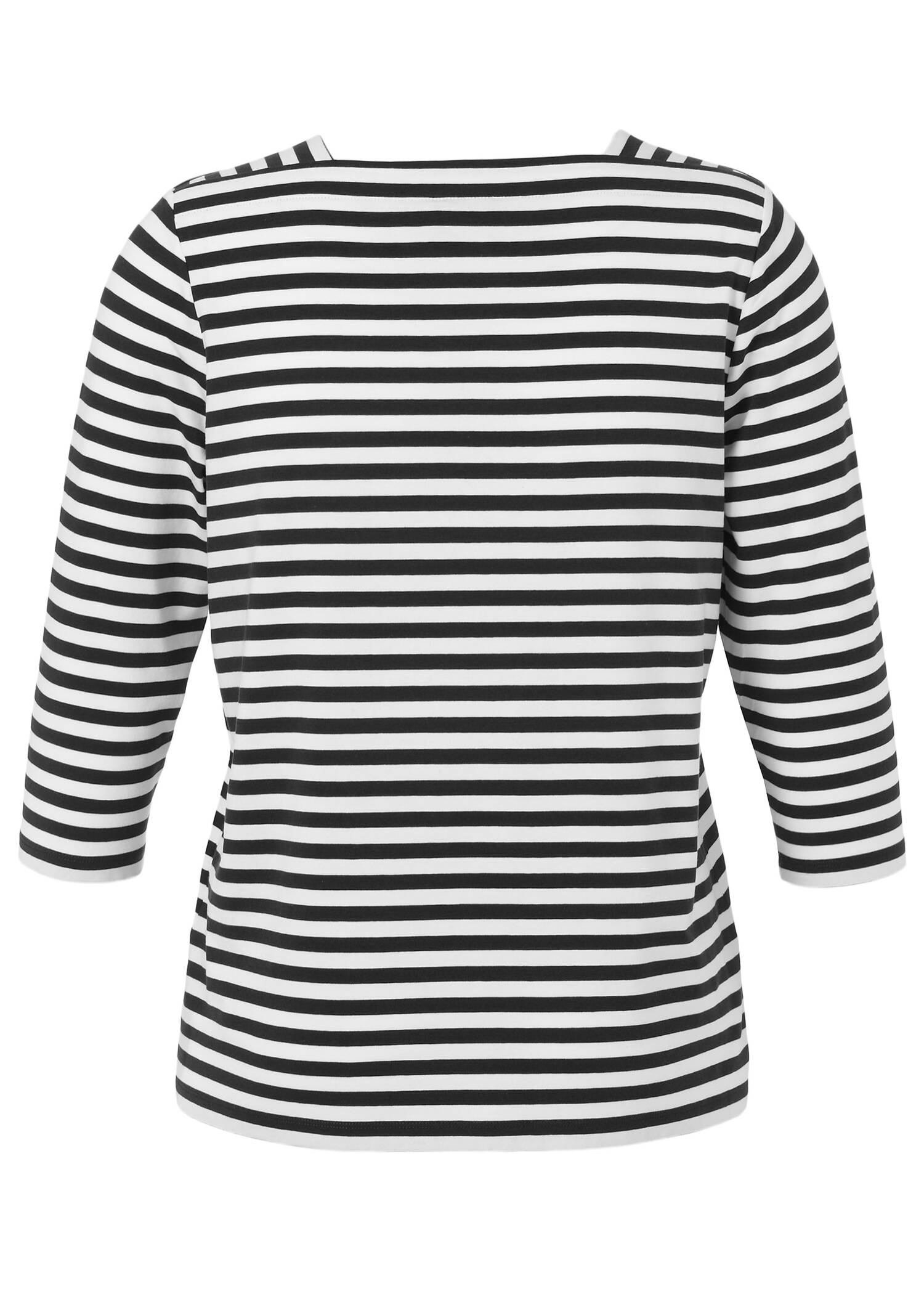 Soft fließendes 3/4-Arm Ringel-Shirt mit U-Boot-Ausschnitt /