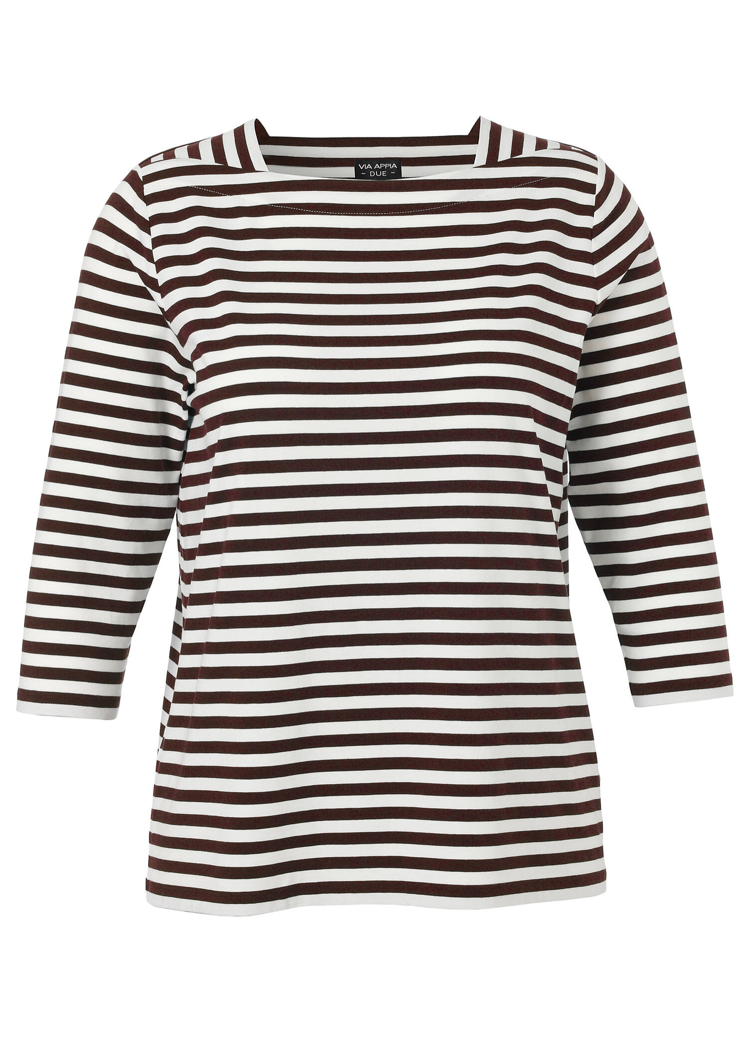 Soft fließendes 3/4-Arm Ringel-Shirt mit U-Boot-Ausschnitt /