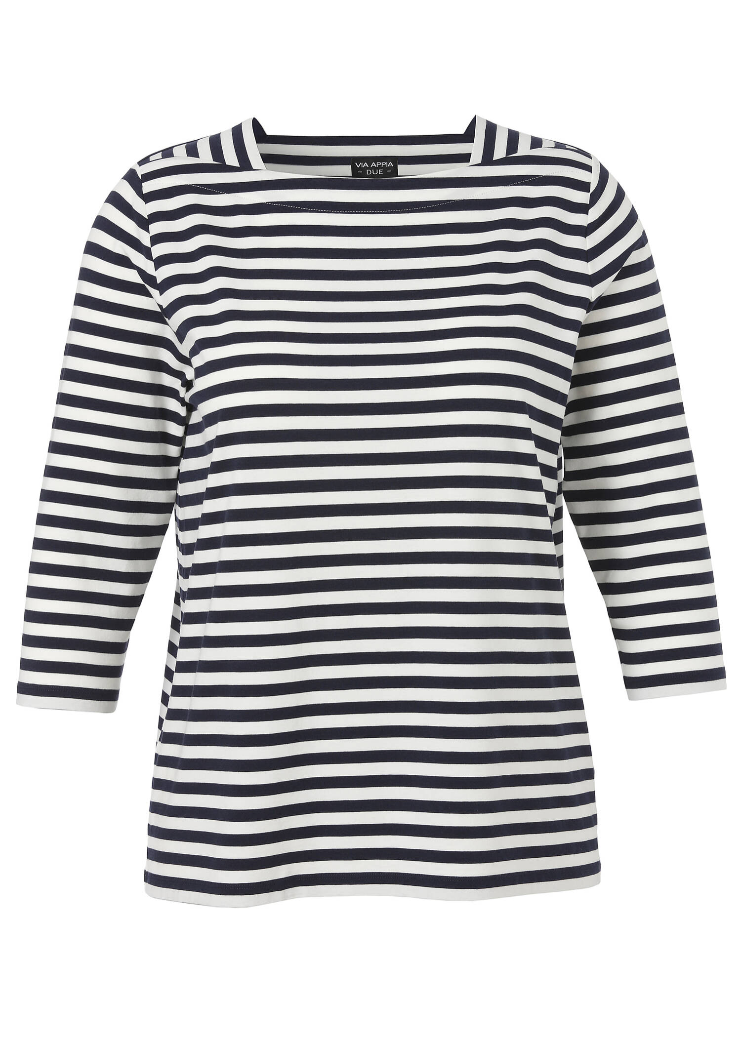 Soft fließendes 3/4-Arm Ringel-Shirt mit U-Boot-Ausschnitt /