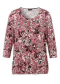 3/4-Arm Viskose-Jersey Print Shirt mit Gummizugbund /